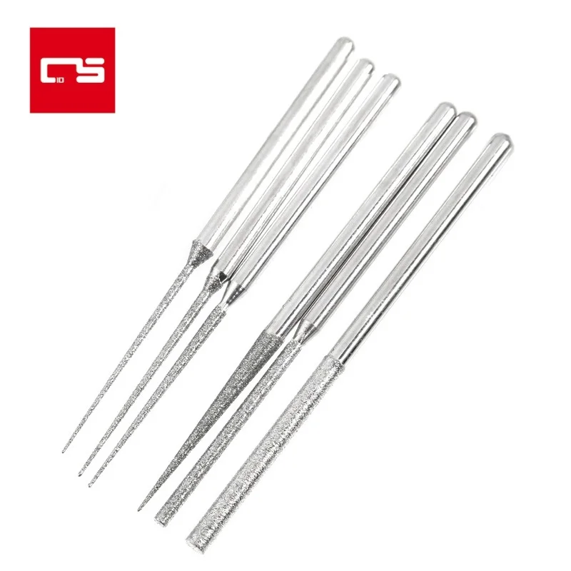 6pcs Shank Grinding Head Mini Stainless Steel Diamond Engraving Needle for Metal Glass Jade Stone Grinding Polishing Tools