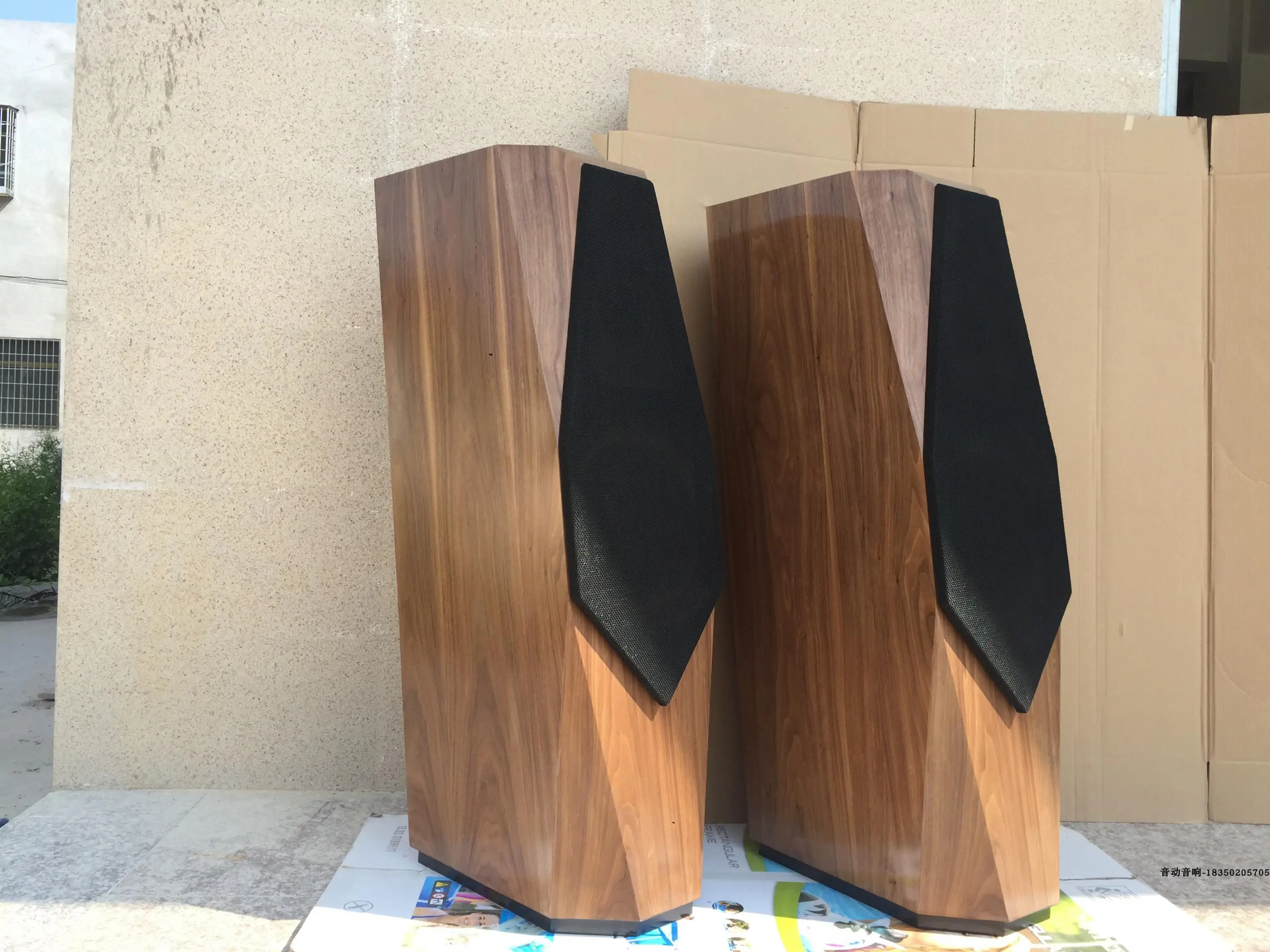 L-055 HiFi Empty Speakers Cabinet DIY Custom 8 Inch 10 Inch 12 Inch Three-way Angle Cut Large Angle Speaker Box