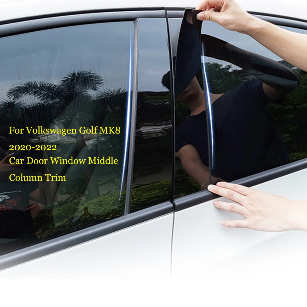 

Car Middle Column PC Window Trims Decoration B C Pillar Strip Sticker For Volkswagen VW Golf 8 MK8 2020 2021 2022 Accessories