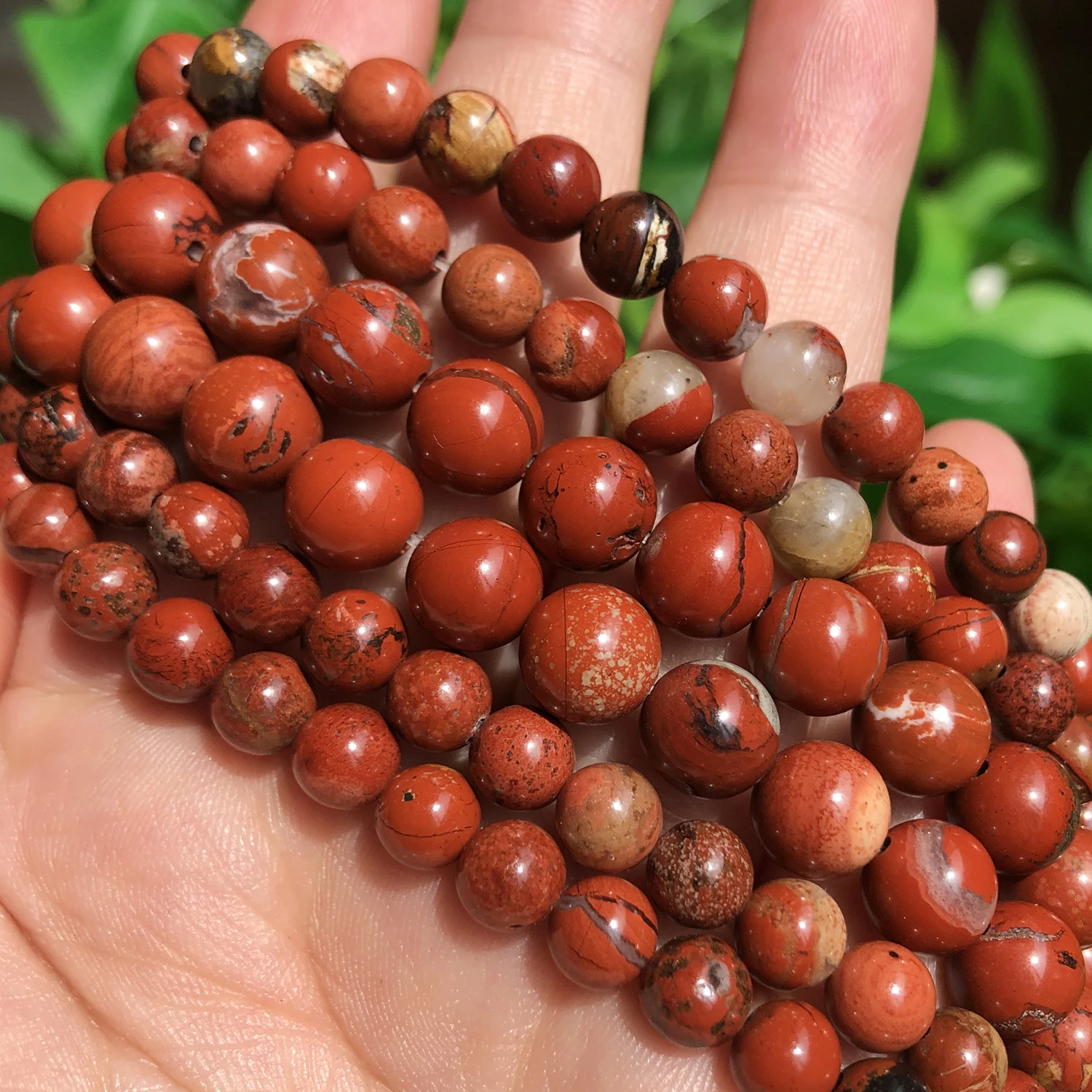 4/6/8/10/12mm Natural Red Jaspers Stone Beads Round Loose Beads for Diy Bracelet Accessories Jewellery Making 15 Inch/Strand