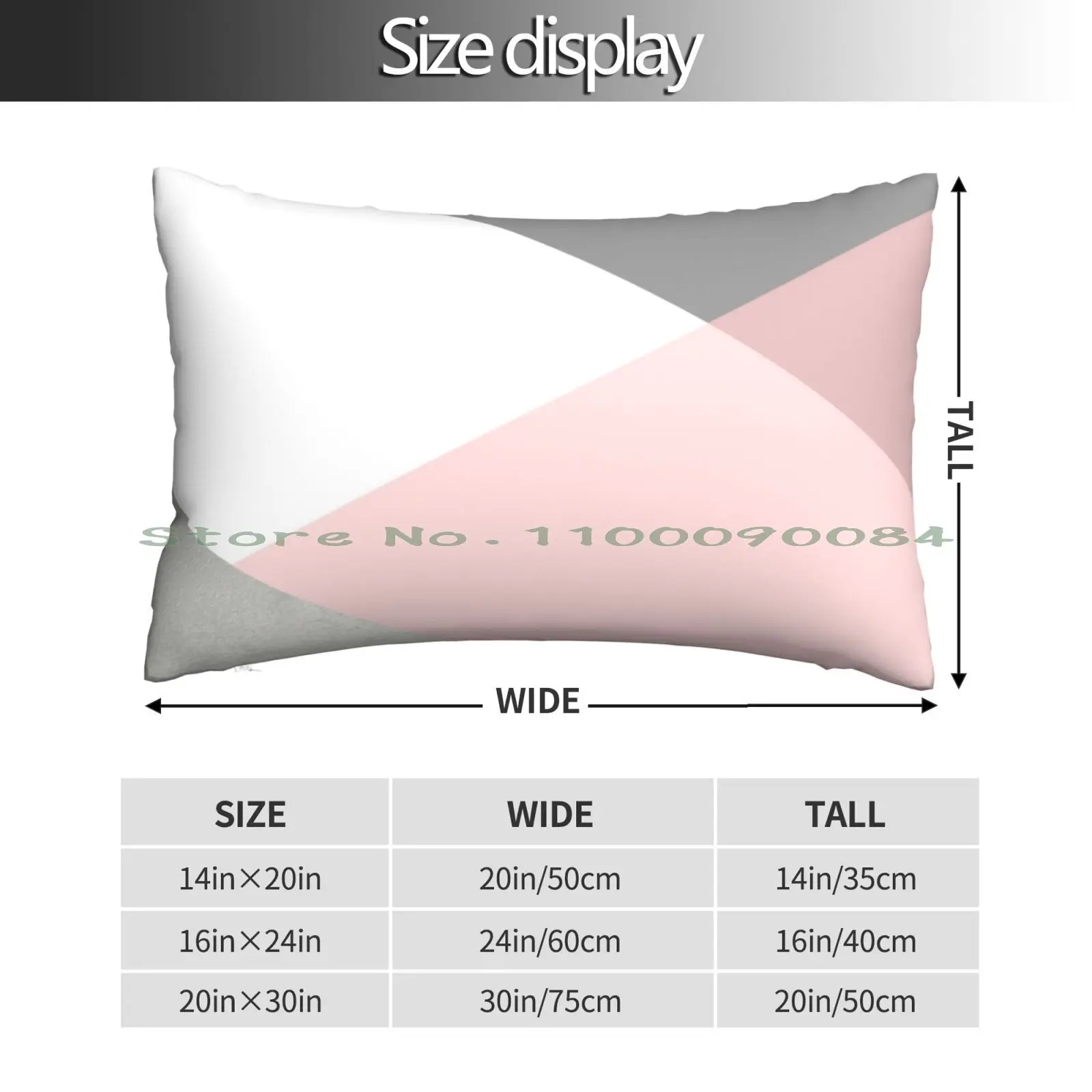 Geometrics-Grey Blush Silver Pillow Case 20x30 50*75 Sofa Bedroom Geometric Texture Grey Blush Pink Pattern Abstract Silver