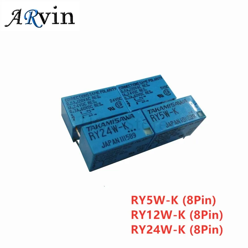 2Pcs/Lot 100%Original New TAKAMISAWA RY5W-K 5VDC RY12W-K 12VDC RY24W-K 24VDC DIP-8 8Pin 1A Signal Relay