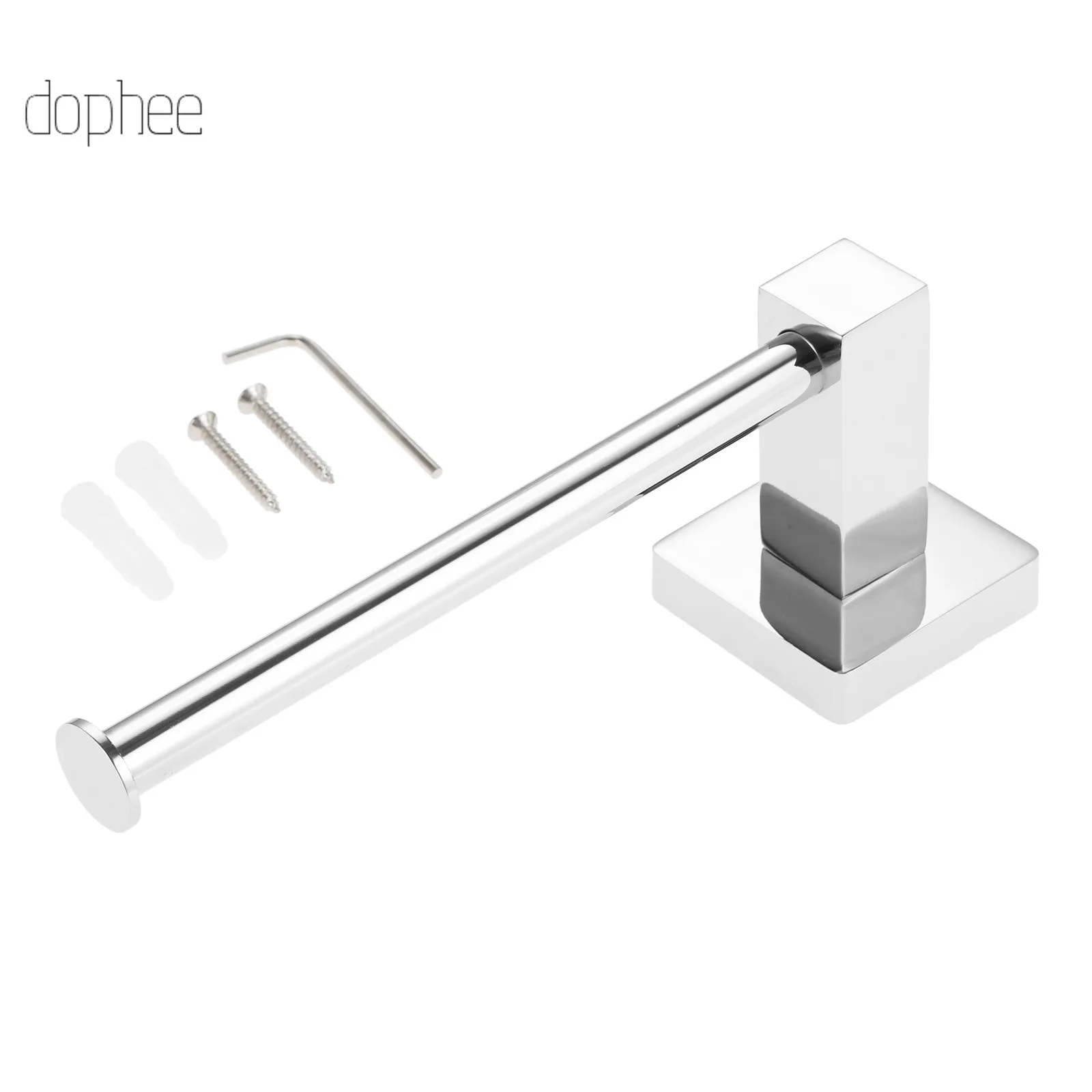 

dophee 1pc Toilet Paper Holder Wall Mount Tissue Roll Hanger Chrome Square Bathroom Toilet Roll Holder Bathroom Accessories