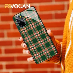 Flannel Phone Case For Samsung Galaxy S25 S24 S23 S22 S21 S20 FE Plus A55 A53 A52 A54 Ultra A35 A32 A33 A34 A52s Plaid