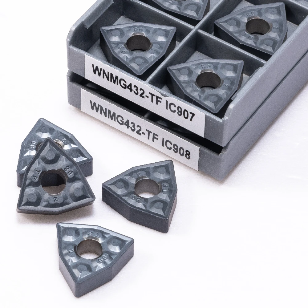Wysokiej jakości WNMG080408 TF IC907/908 zewnętrzne narzędzia tokarskie płytka węglikowa WNMG 080408 IC907 IC908 tokarka narzędzie