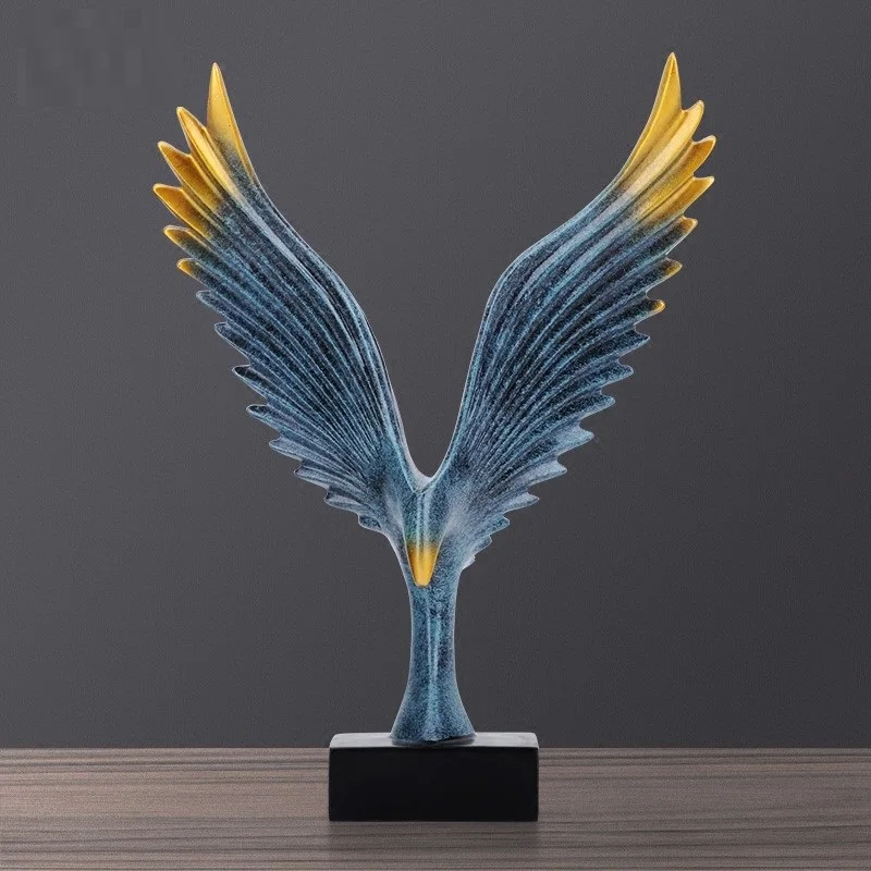 AMERICAN ABSTRACT MIRS WINGS FIGURINES RESIN ORNAMENTS CREATIVE WINGS STATUE RETRO DESKTOP CRAFTS ARTWORK HOME DECORATION R1648