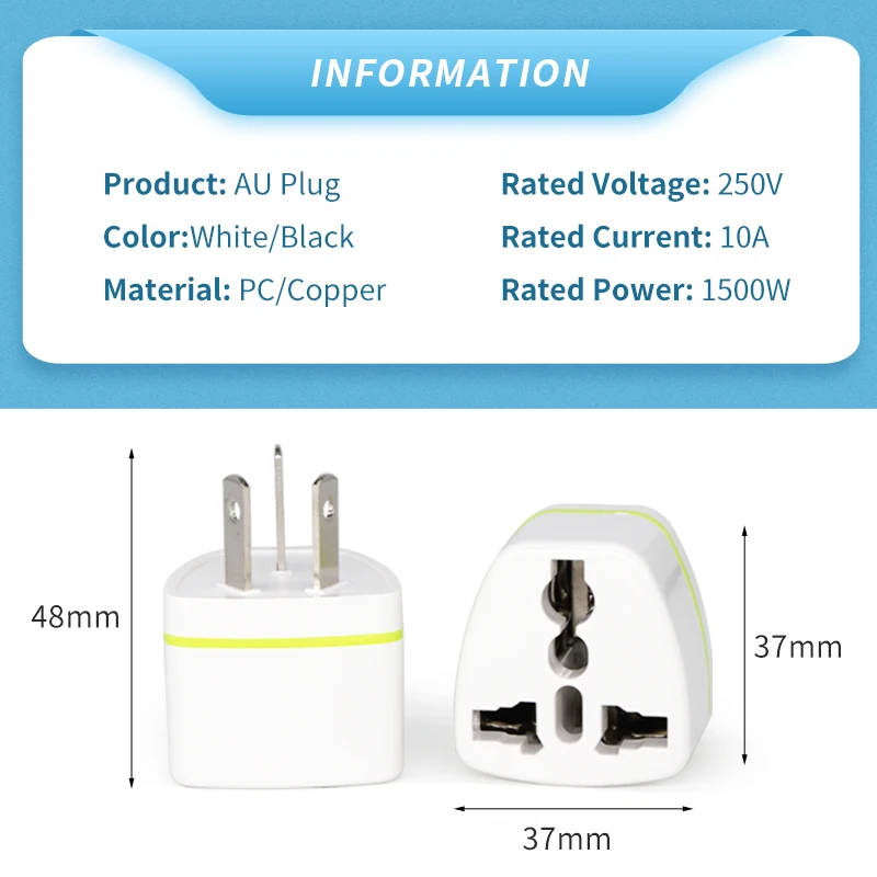 UK US EU To AU Adapters Converter Electrical Charger High Quality 250V New Zealand Australia Travel Power Wall Socket Adaptors