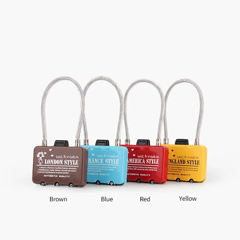 Travel trolley luggage accessories backpack tool luggage password lock gym locker cabinet metal padlock