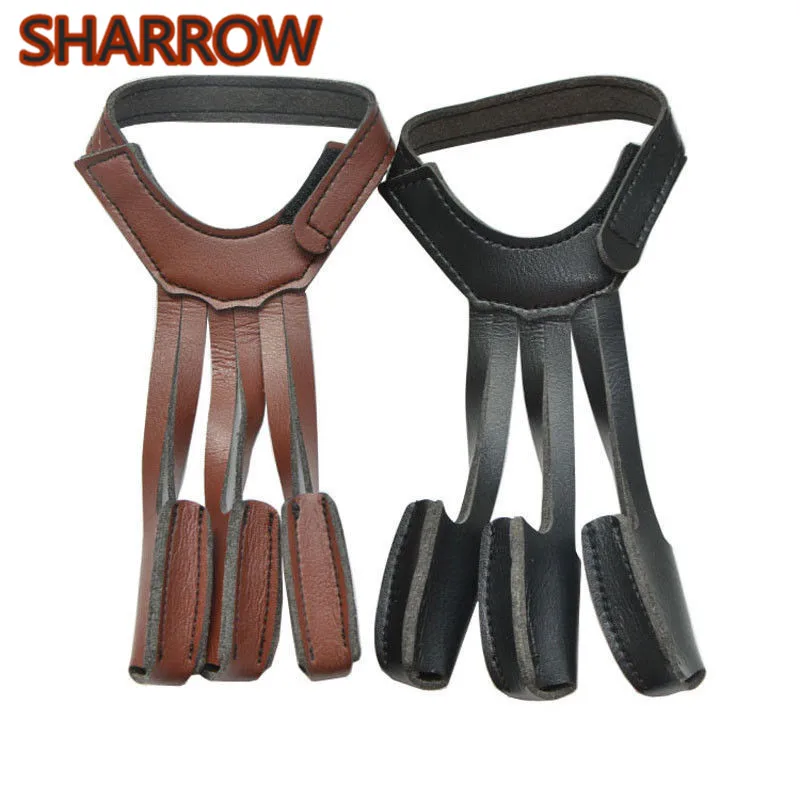 

1Pc Archery Protect Glove 3 Finger Guard Tab Protector Gear Bow String Leather For Bow Outdoor Hunting Shooting Accessories