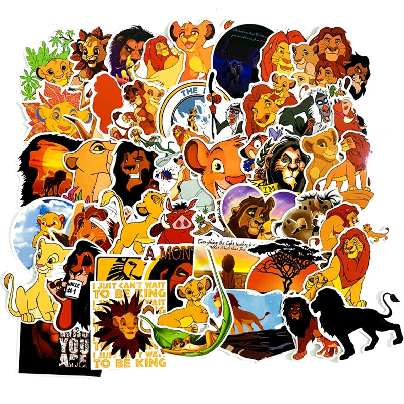 10/30/50pcs Disney Movie The Lion King Graffiti Stickers Cartoon Decals Kids Toy Laptop Phone Scrapbook Diary Waterproof Sticker