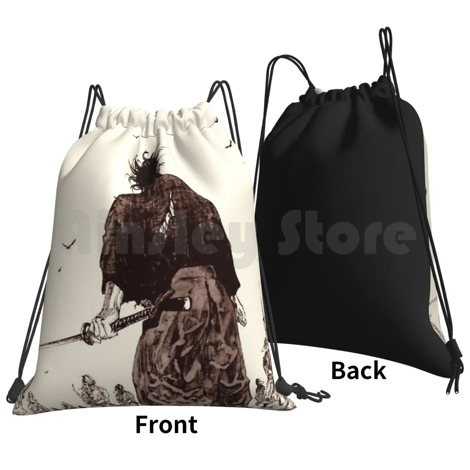 Vagabond-/ Ronin Free For All Backpack Drawstring Bags Gym Bag Waterproof Vagabond Anime Manga Sword Fight Free For All