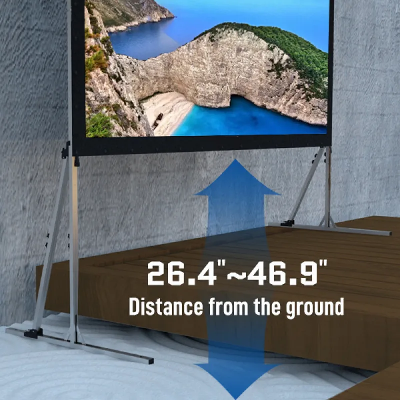 ESF2WR 16:10 Gray Rear Projection Fast Folding-Frame Outdoor Projection Screen with Carrying Bag Outdoor Presentations Screen