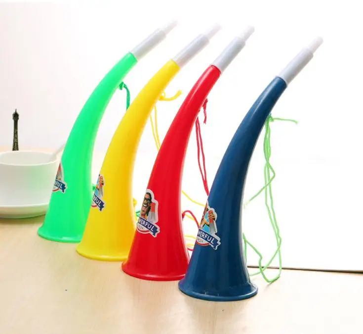 

25cm Cheer Horn Football Fan Cheering Horns Plastic Trumpet Loudspeaker Noise Maker Party Supplies Free Shipping SN2493