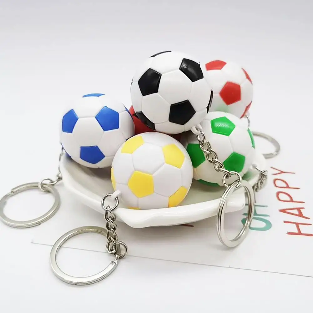 Keychain Great Decoration Sports Ball Key Chain ABS Delicate  Durable Mixed Color Soccer Keychain