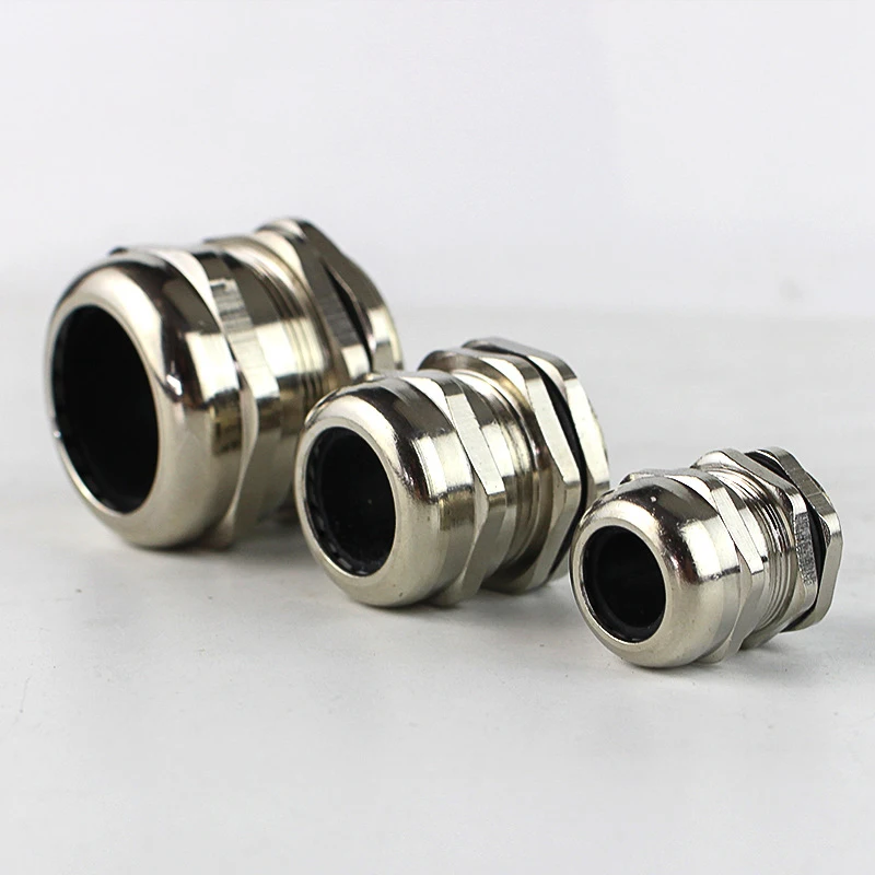 1/2/5Pcs Waterproof Cable Gland Connector IP68 Nickel Plated Brass Metric Cable PG7-PG48 Waterproof Connector