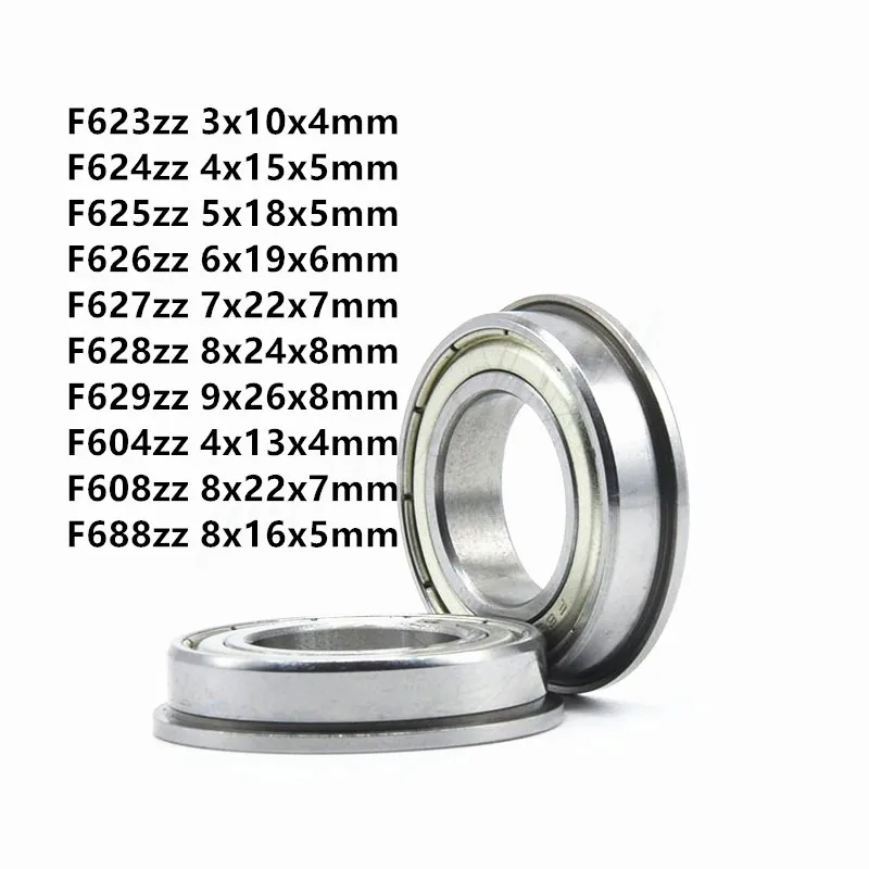 

2-5PCS Flange Ball Bearings F604 F605 F606 F607 F608 F609 F623 F624 F625 F684 F688 F626 F627 F628 F629ZZ 3D Printers Parts