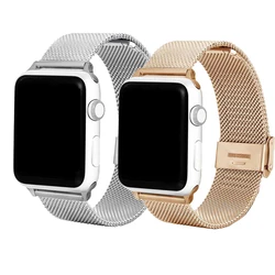 Milanese Loop Watchband for Apple Watch 38/ 42/ 40mm 44mm Stainless Steel Band Gold Pink Bracelet Strap for iwatch 6 1 2 3 4 5