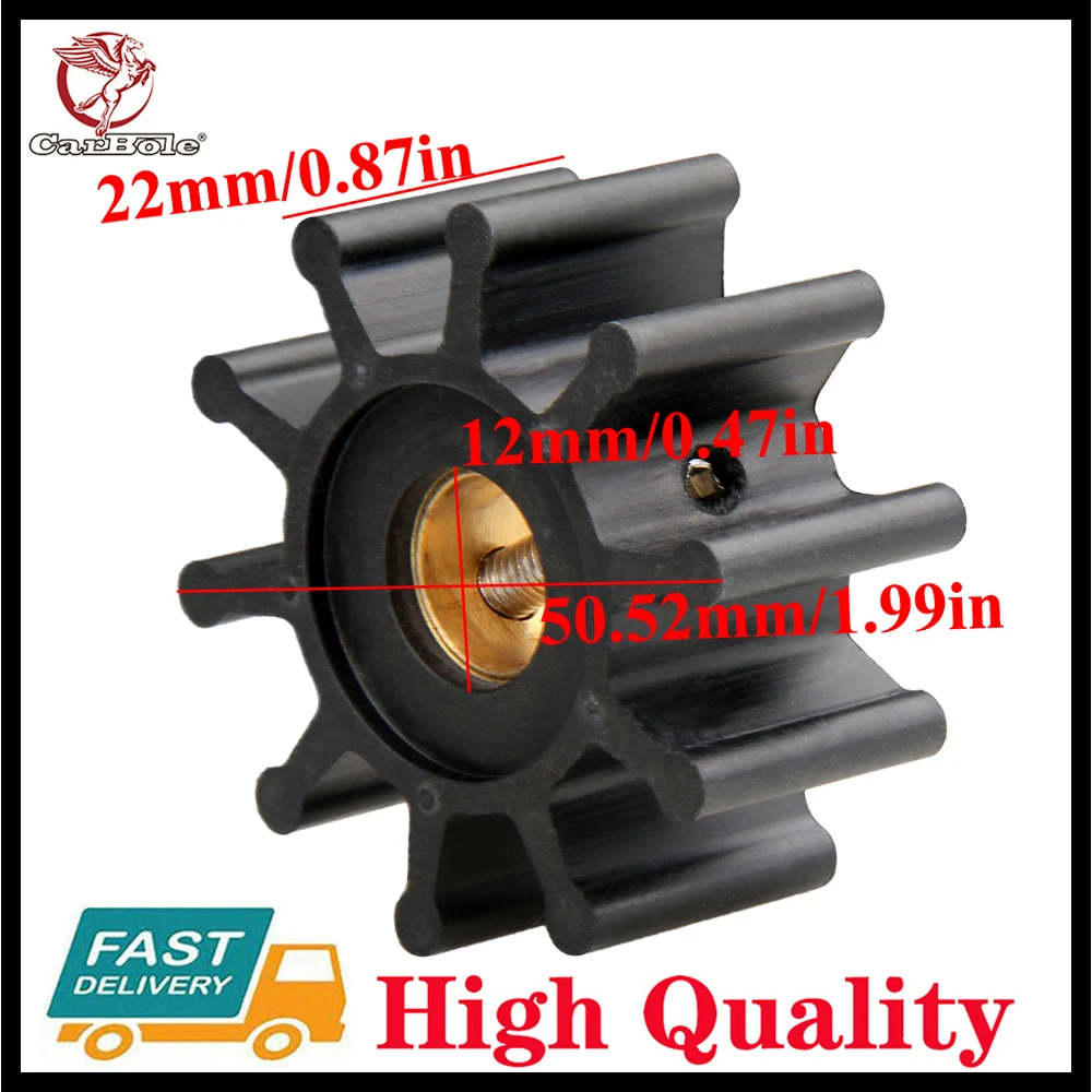 100% New Water Pump Impeller for Jabsco Johnson Yanmar 18653-0001 09-810B 128990-42200 Outboard Motor Black  Boat Accessories