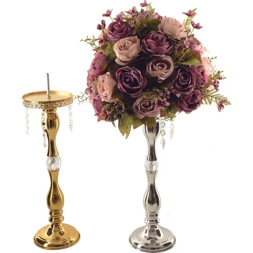 Dream World 54 cm Flower Candlestick Silver Color Without Flowers