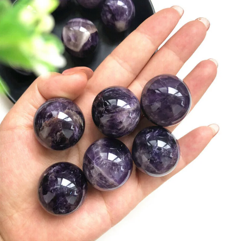 

25-30mm Natural Dream Amethyst Sphere Quartz Crystal Ball Reiki Healing Gem Stone