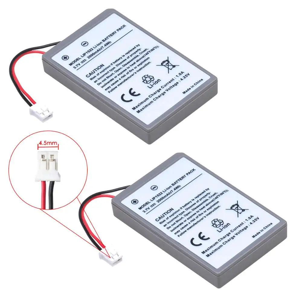 

2pcs 3.7V 2000mAh CUH-ZCT1E Battery for Sony PS4 Bluetooth Wireless Dual Shock Controller First Generation CUH-ZCT1U