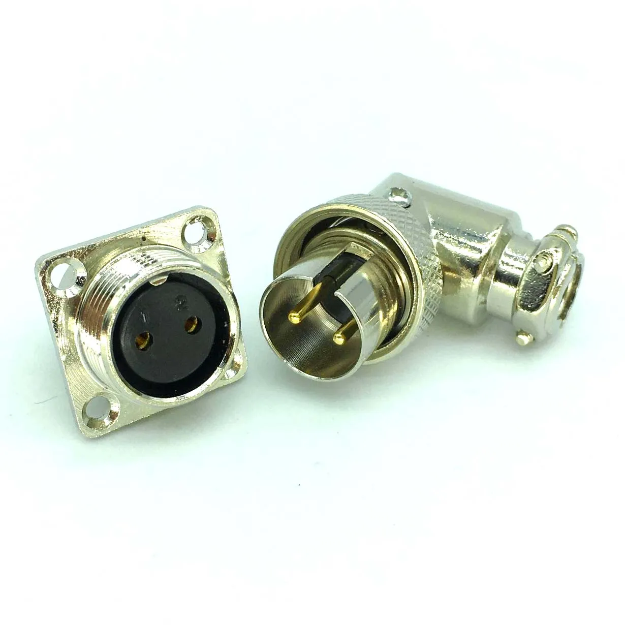 Quadrato dorato 2Pin 3Pin 4Pin 5Pin 6Pin 7Pin 8 Pin connettore pannello filo GX16 presa ad angolo retto presa aeronautica assemblaggio invertito