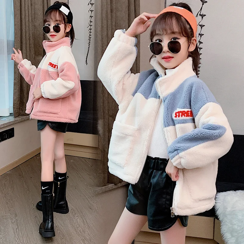 

Beautiful Baby Girls Winter Autumn Cotton Warm Jacket Coat Long Sleeve Faux Fur Formal Party Kids Outwear High Quality