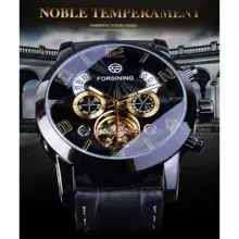 Fashion Black and Gold Mechanical Watch for Men #2