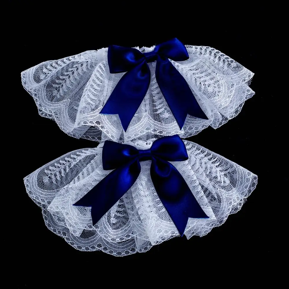 Słodki Lolita ręcznie mankiety na nadgarstki Multicolor japoński Bowknot koronki wykończenia pokojówka Cosplay dla kobiet dziewczyn Party Vintage