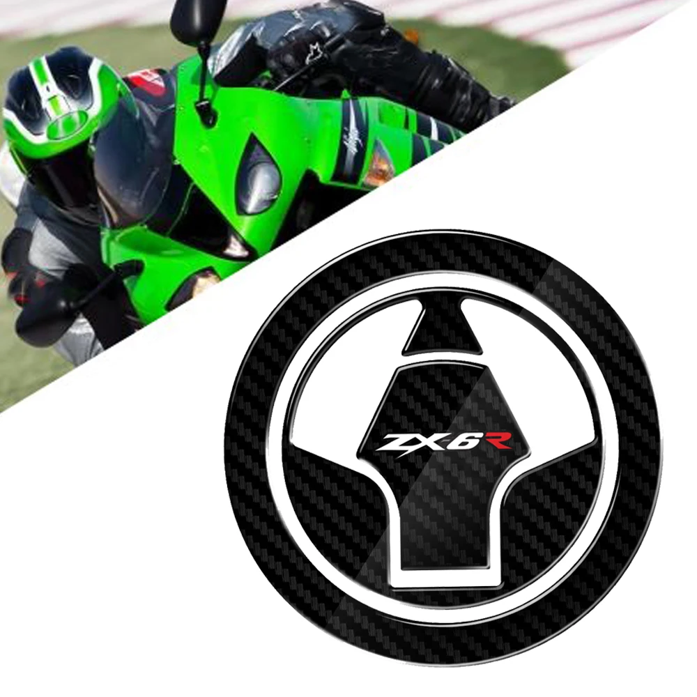 

For Kawasaki Ninja ZX-6R ZX6R ZX636 2007-2017 2016 2015 2014 Motorcycle Fuel Air Cap Cover 3D Carbon Fiber Protective Sticker