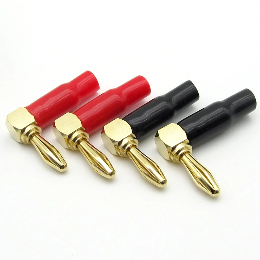 High fidelity gold plated 4mm banana plugs 24K Gold Plated tellurium copper OFC 4mm male plugs audio amplifier speaker plugs