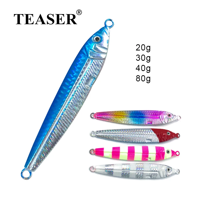 TEASER-señuelo de pesca de Metal J44, 20g, 30g, 40g, 80g