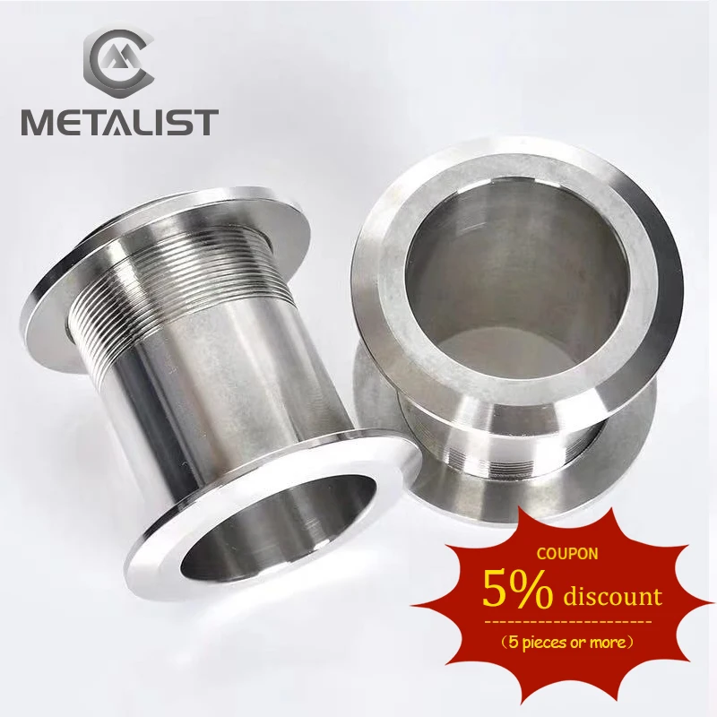 METALIST High Quality Sanitary Wall fitting Fit Tube OD 76-108mm L=65mm SS304 Stainless Steel Bulkhead Pipe Fitting