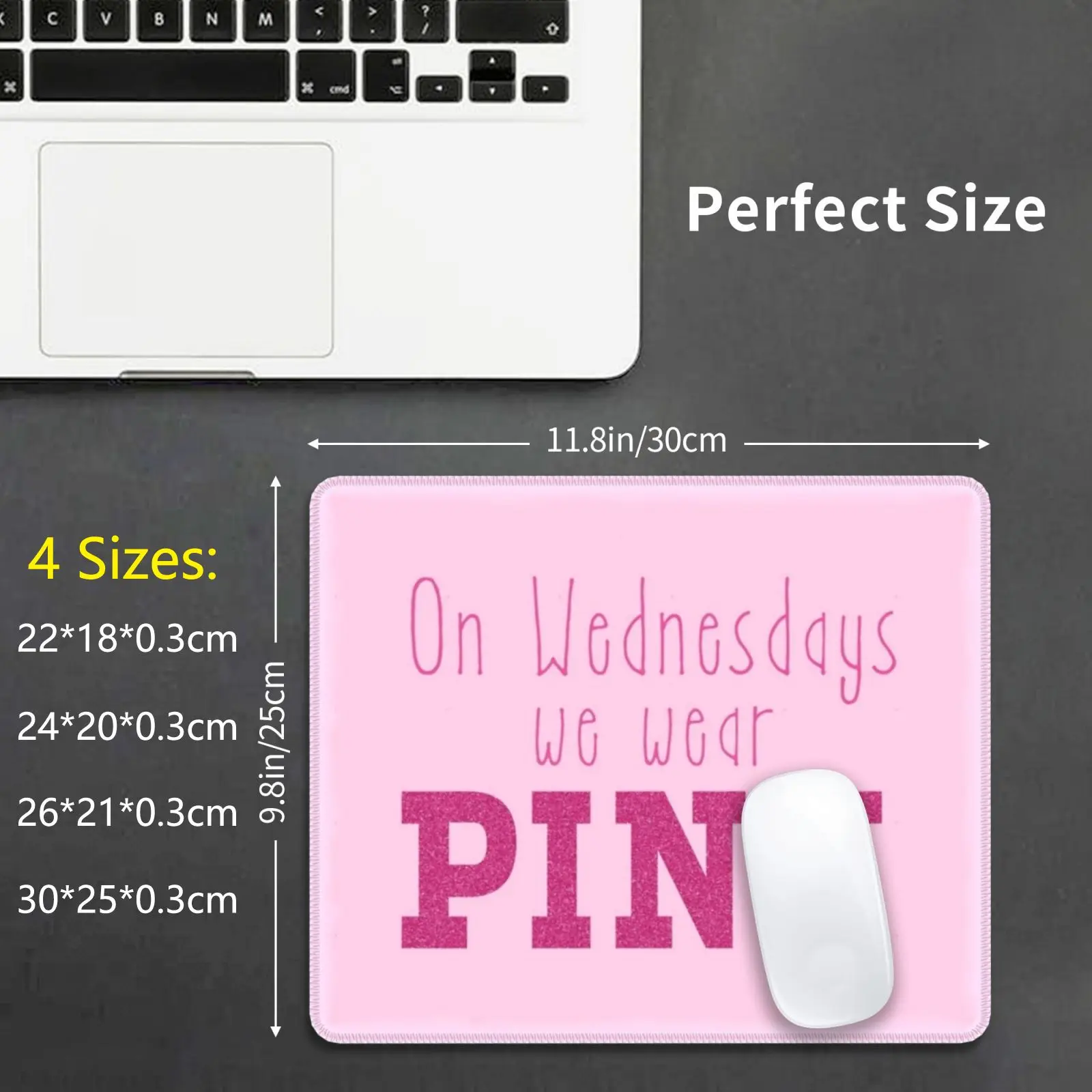 The Wednesdays We Wear Pink Mouse Pad DIY Print Pink Mean Girls Movie Quote