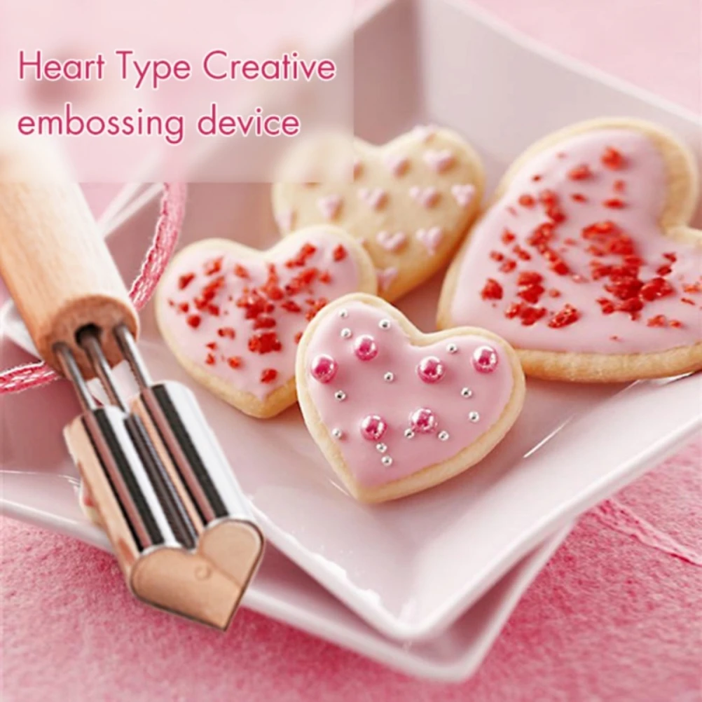 

3Pcs Stainless Steel Fruit Cutter Baking Cookie Cutter with Handle for Cakes Biscuits Fruit