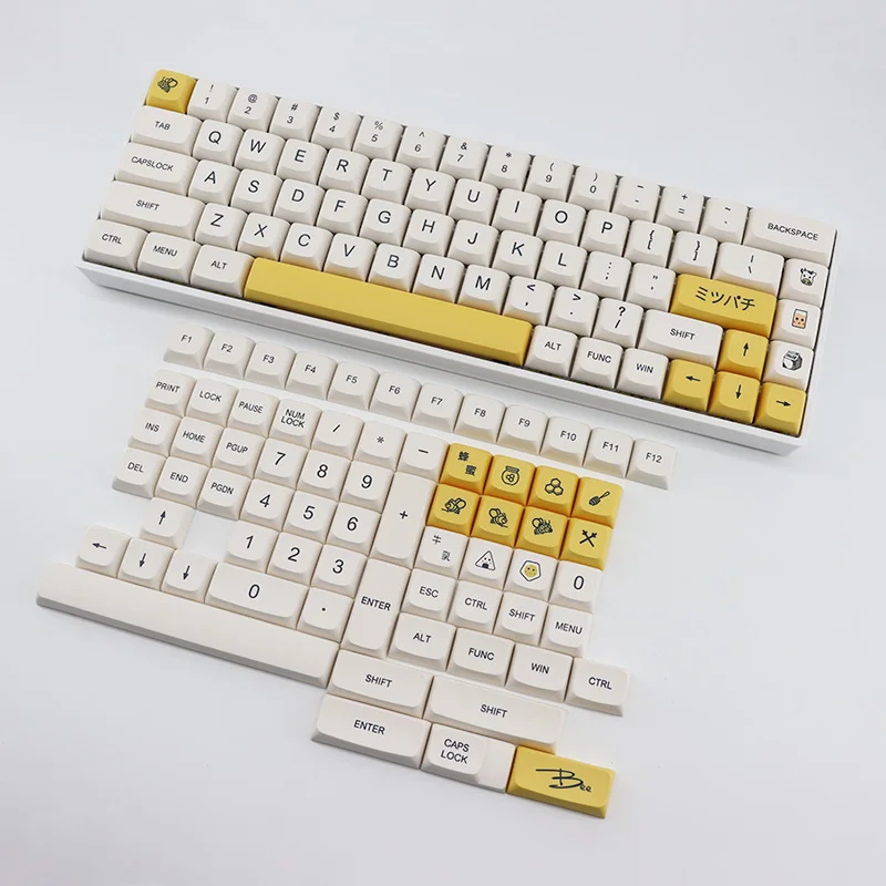 Capuchons de touches de clavier en PBT, 137 touches, profil XDA, par Sublimation, blanc lait, pour clavier mécanique anglais