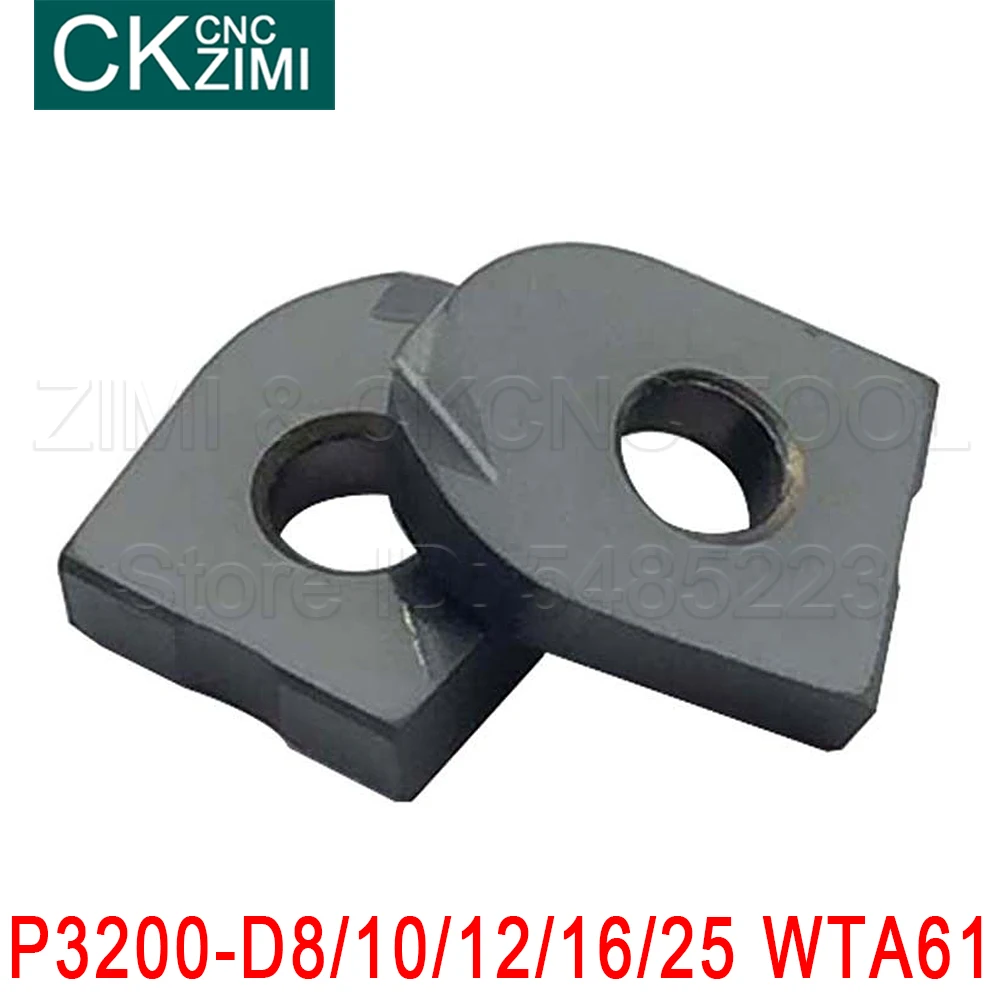 P3200 D8 D10 D12 D16 D20 D25 WTA61 มิลลิ่งแทรกคาร์ไบด์แทรกเครื่องมือ CNC สำเนากลึงแทรกสำหรับ T2139 Face end Mill Holder