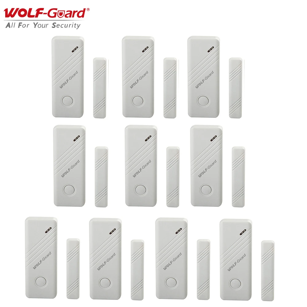 10X Wolf-Guard Wireless Door /Window Sensor Detector Anti-Theft Durable Accessories for Home Security Alarm System 433MHz White