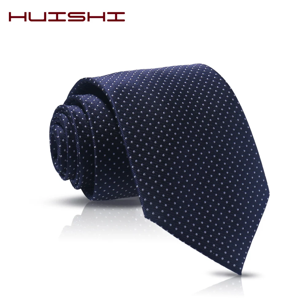 HUISHI Men Tie Pink New Colorful Solid Pink Tie With White Dot Fun Gifts Men 8cm Width Fashion Polyester Necktie Accessories