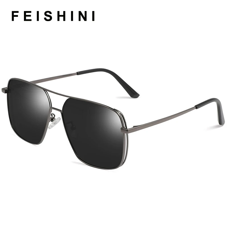 feishini All-weather Snow Light Photochromic Sunglasses Men Polarized Night Vision Driver Glasses For Man UV Protection Fishing