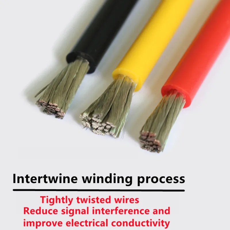 Cavo in rame filo di silicone morbido 6 7 8 10 11 12 4 3 2 AWG batteria al litio modello aereo resistenza alle alte temperature 1/2/5 metri