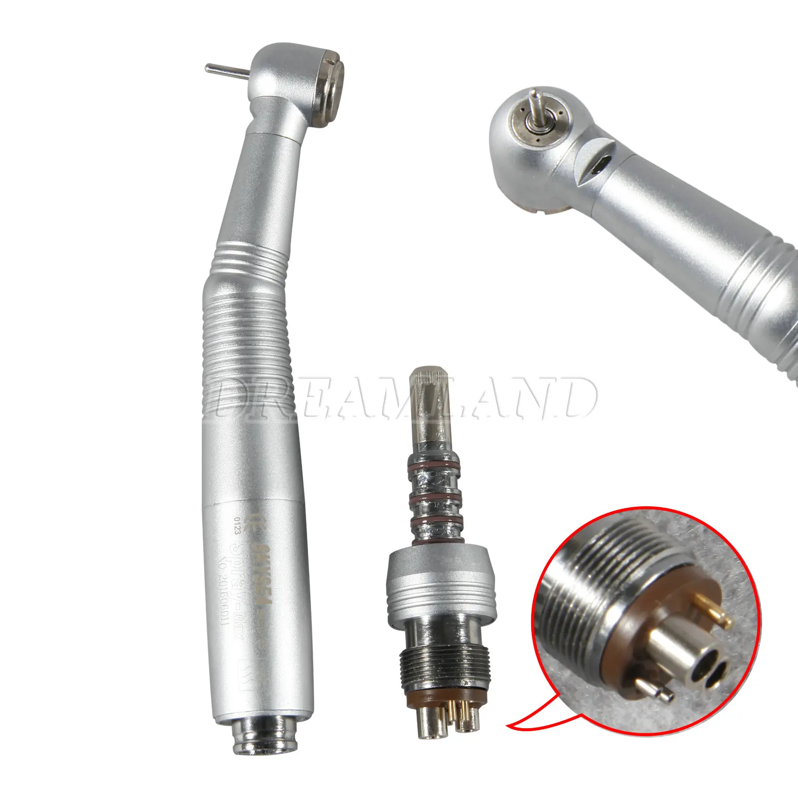 1-5pcs Dental Fiber Optic LED High Speed Handpiece 6Hole Triple Spray/Catridge fit KAVO Style