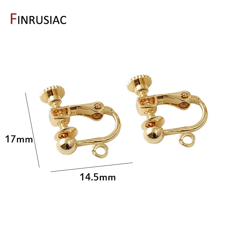 High Quality 14K Gold Plated No Pierced Earrings Hooks No Fade DIY Women Ear Clips Earrings Finding Making Supplies Accessories