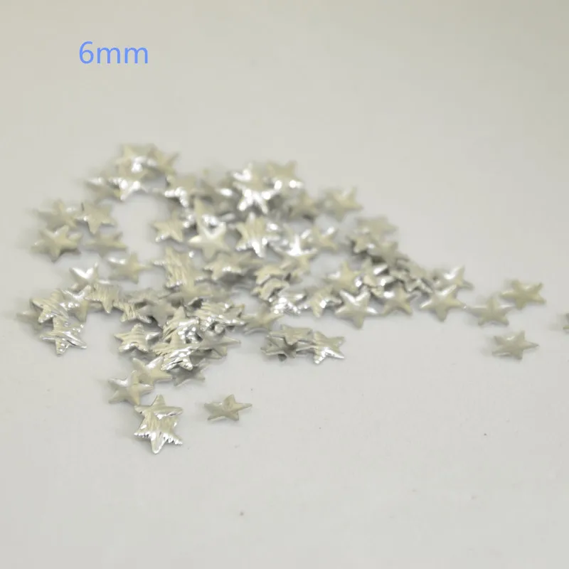 2018 NEW Hot Fix Rhinestuds Silver Star Cutting Lines Shape Punk Studs And Spikes 6mm 8mm 10mm DIY iron on Rivet 800pcs/lot