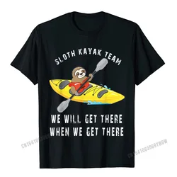 Sloth Paddling Kayak Team Funny Sloth Team T-Shirt Camisas Men Tees Graphic Casual Cotton Men T Shirt Casual