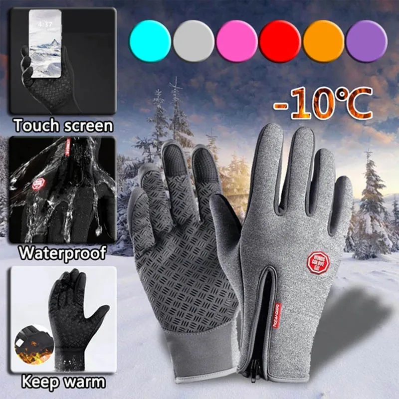 2024 Winter Warm Man Touchscreen Gloves Ski Outdoor Waterproof Non-Slip Fishing Gloves Women Windproof Sport Riding Gloves