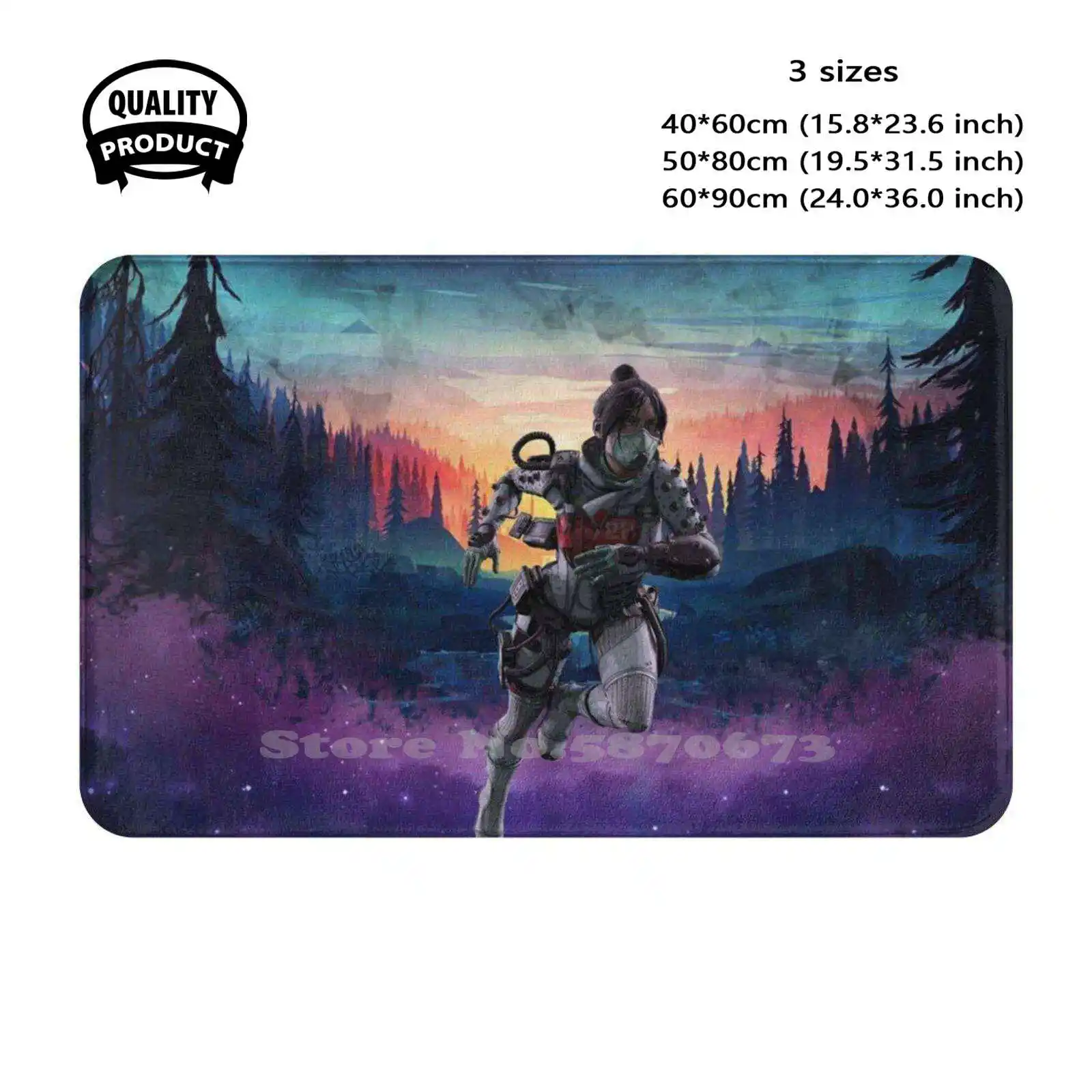 Apex Legends-Wraith Scene Soft Cushion Home Carpet Door Mat Car Rug Apex Legends Gear Eighties Synthwave Aesthetic Miami Outrun