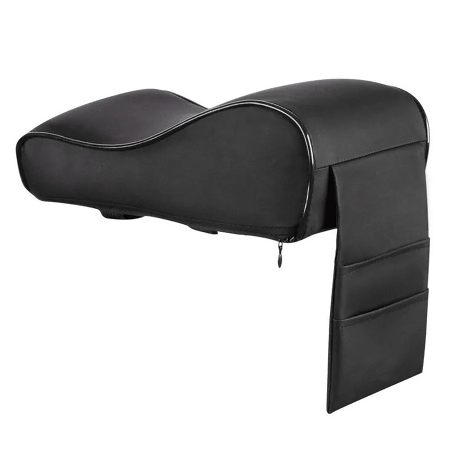 

Black PU Leather Car Armrest Pad Cover Auto Center Console Box Cushion Trim Mat