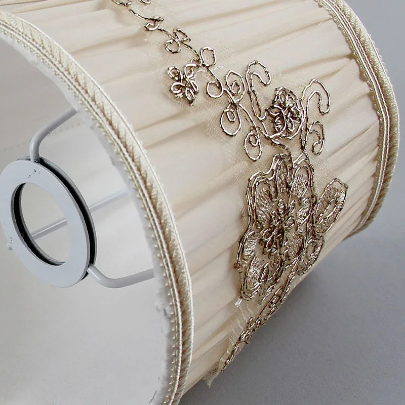 E14 Light Pink Color Lace Lampshade,DIA 15.5cm/6.1inch Gauze Fabric Ceiling Chandelier Light Covers Table Lamp Cover