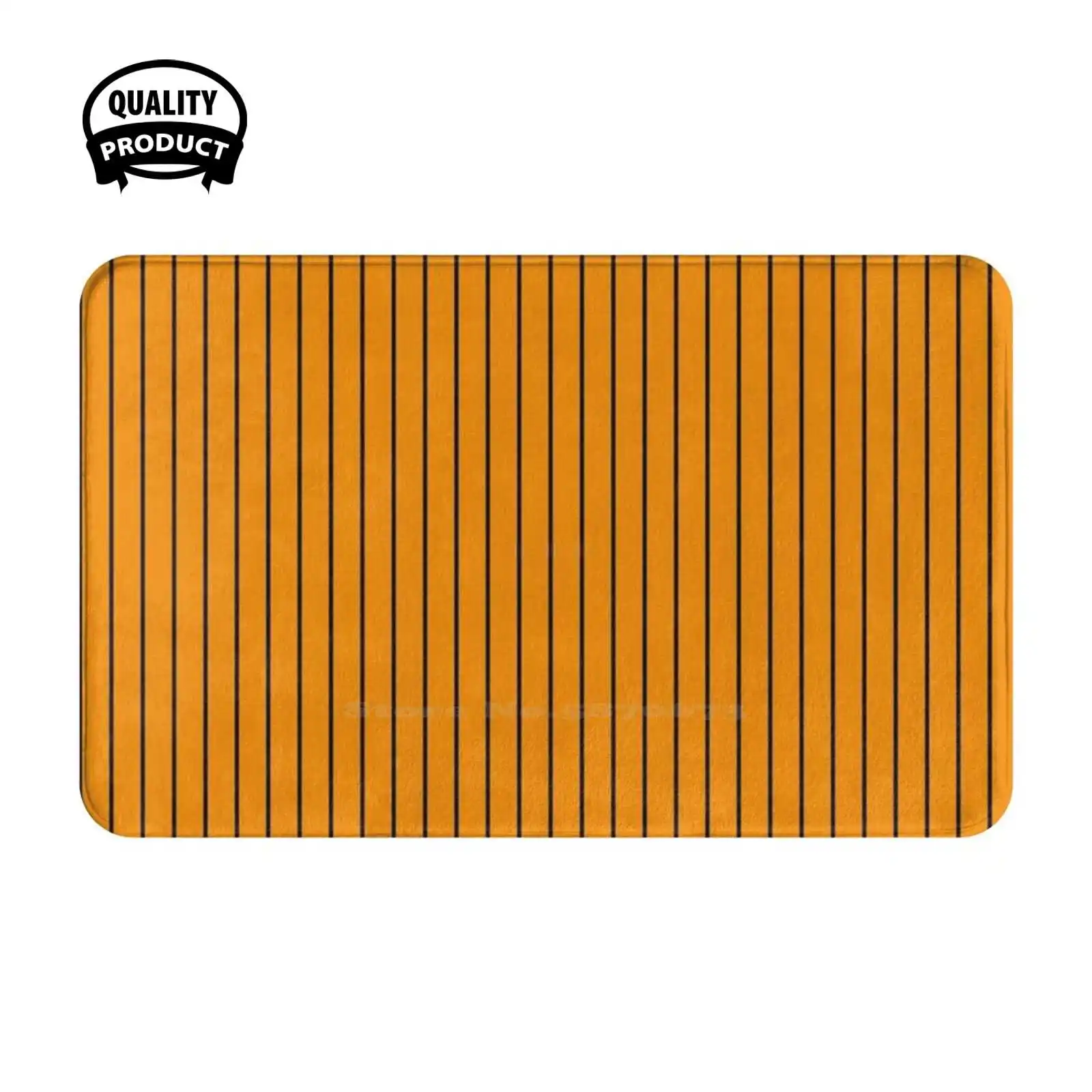 Orange With Black Pinstripes Soft Cushion Home Carpet Door Mat Car Rug Orange And Black Black And Orange Halloween Eff San